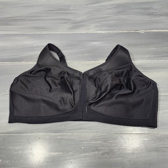 Glamorise Bra 1265 Magic Lift Front Close Back Support Bra 50F Black - Picture 1 of 9